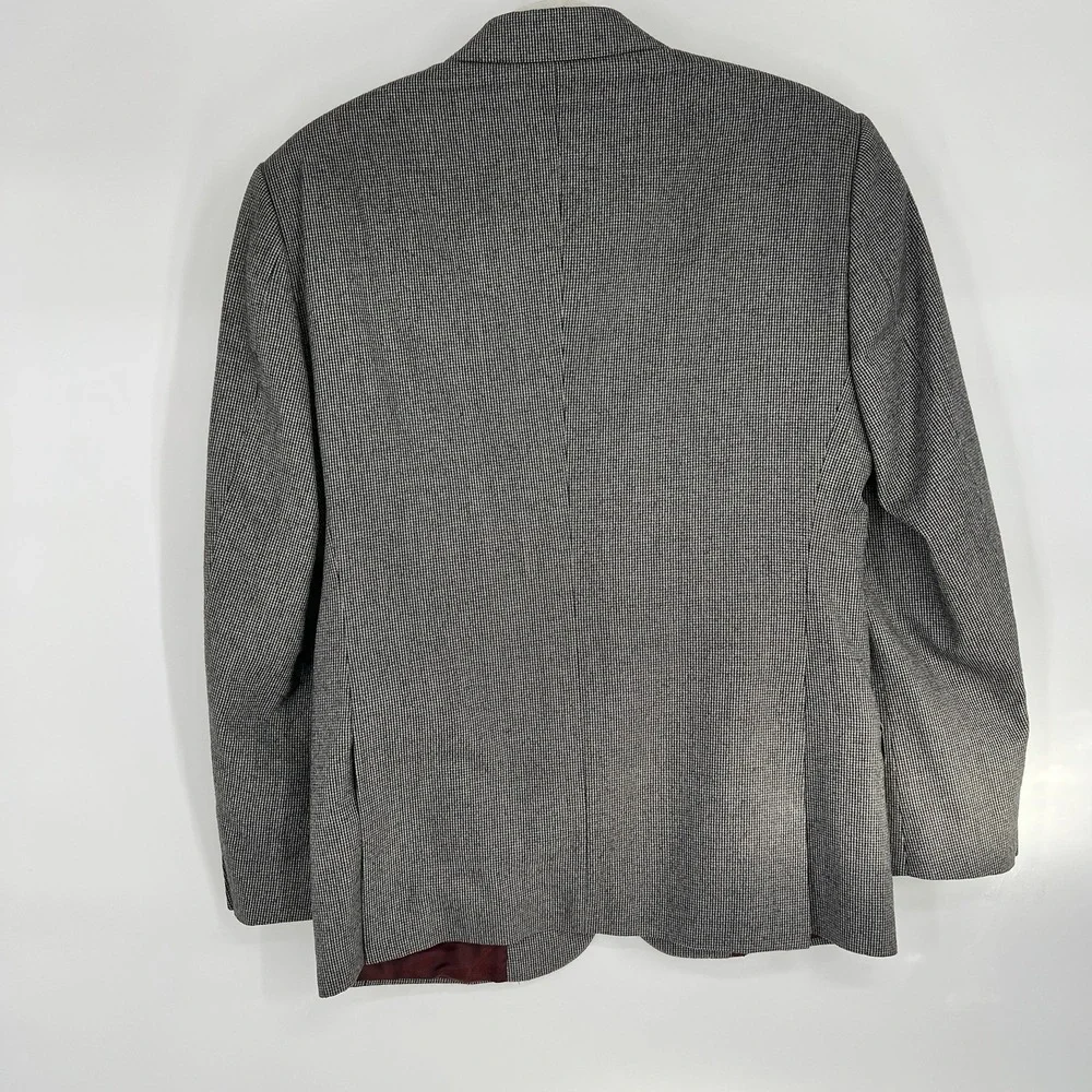 Charles Tyrwhitt Mens‎ Sport Coat Black Check Yorkshire Tweed Wool Slim Fit 38S